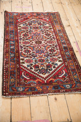 Vintage Borchalou rug, detailed Herati design with cherry red, sky blue, ivory motifs.