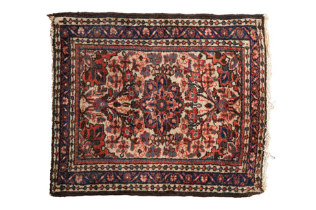 2x2.5 Vintage Dargezine Square Rug Mat // ONH Item 11828