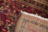 The hand-knotted foundation and original side cord of the vintage German Sarouk rug.