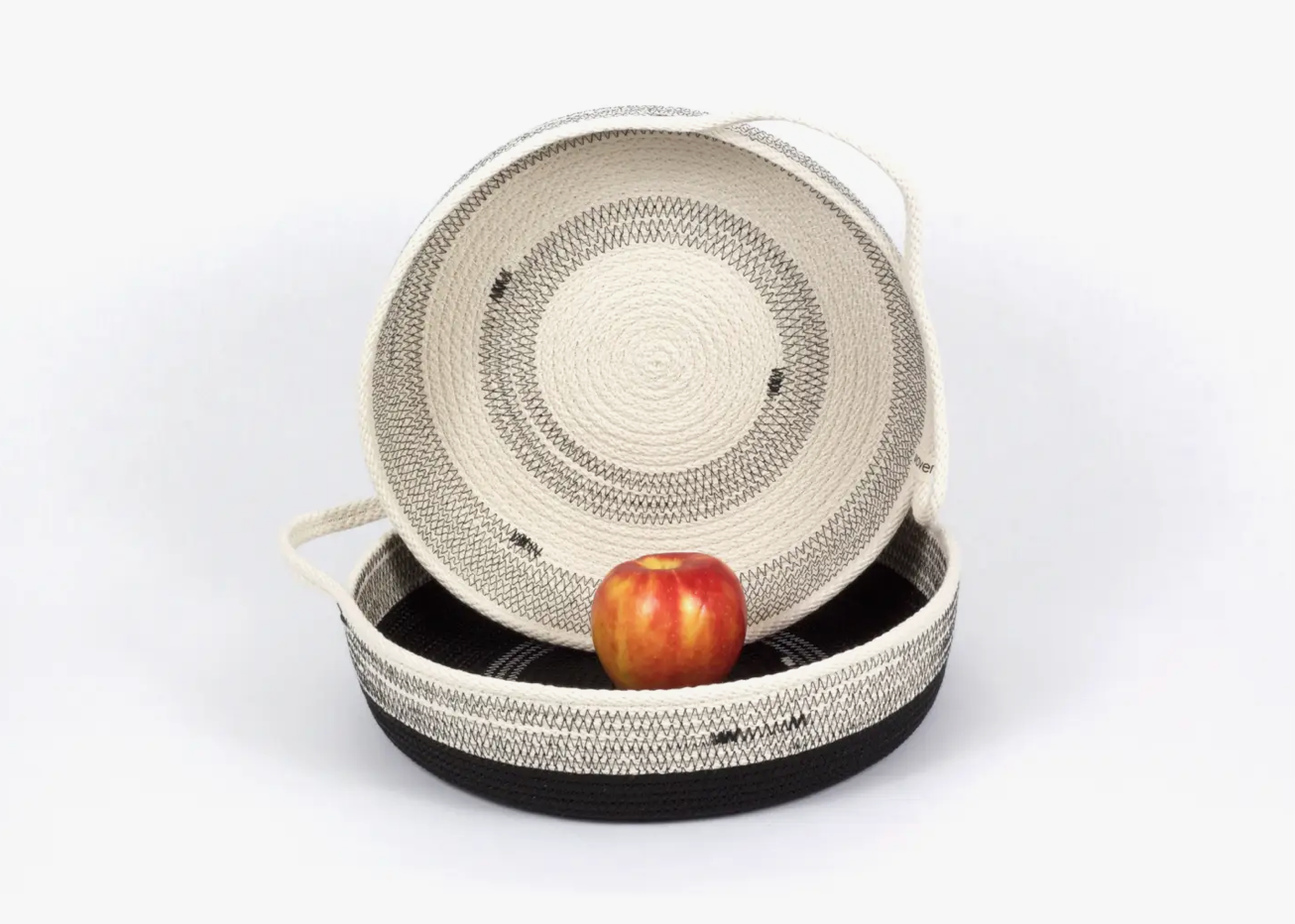 One Handled Black Cotton Rope Basket // ONH Item 11862 Image 1