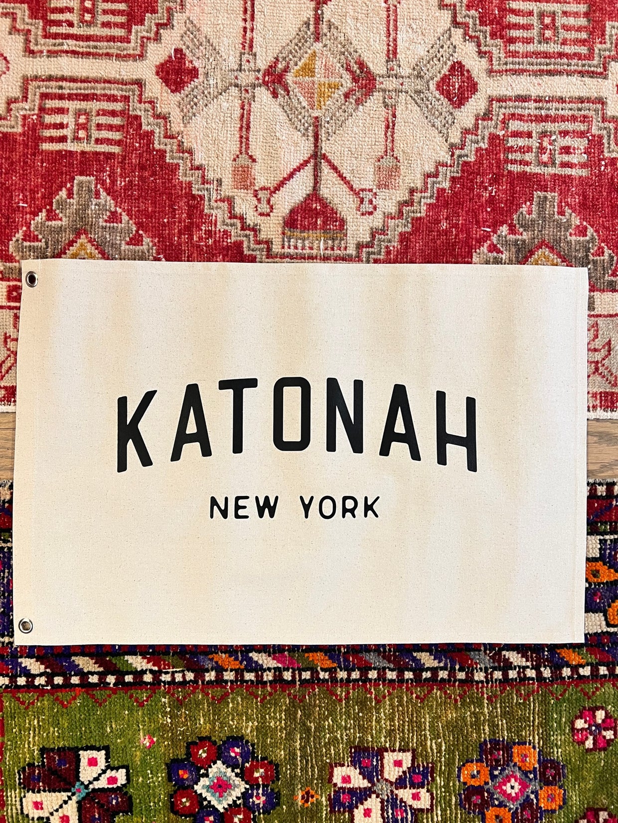 Katonah NY Canvas Vintage Style Banner // ONH Item 11864