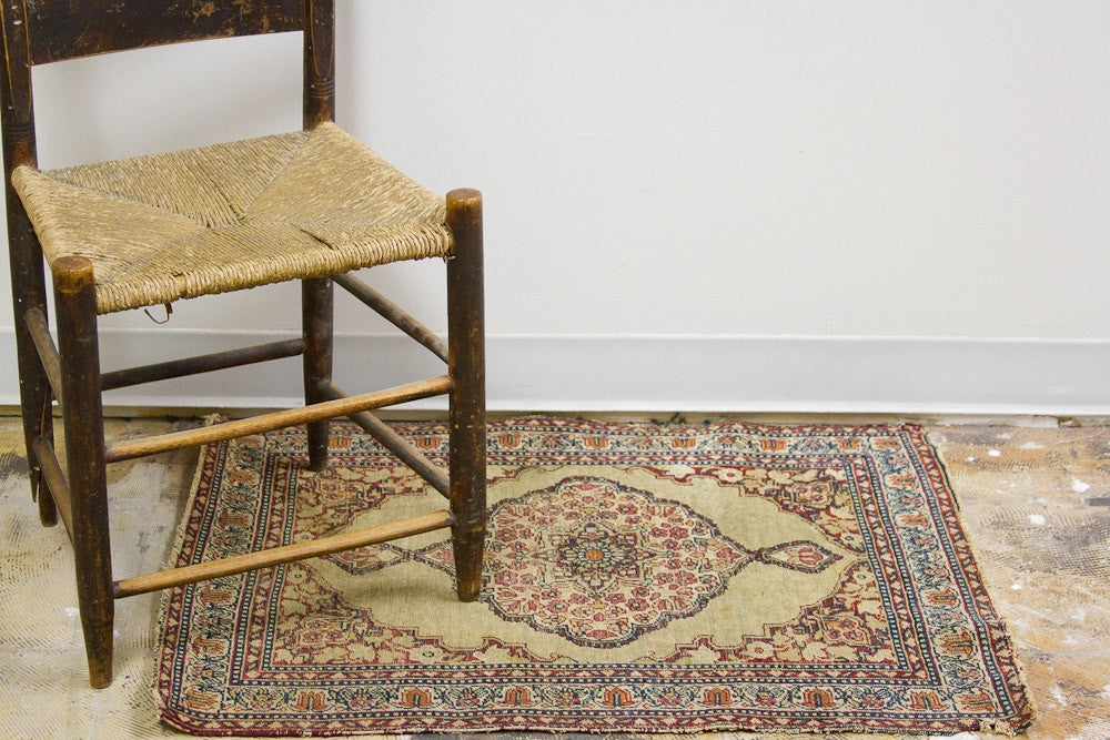 2x3 Antique Persian Kerman Rug Mat // ONH Item 1187 Image 1