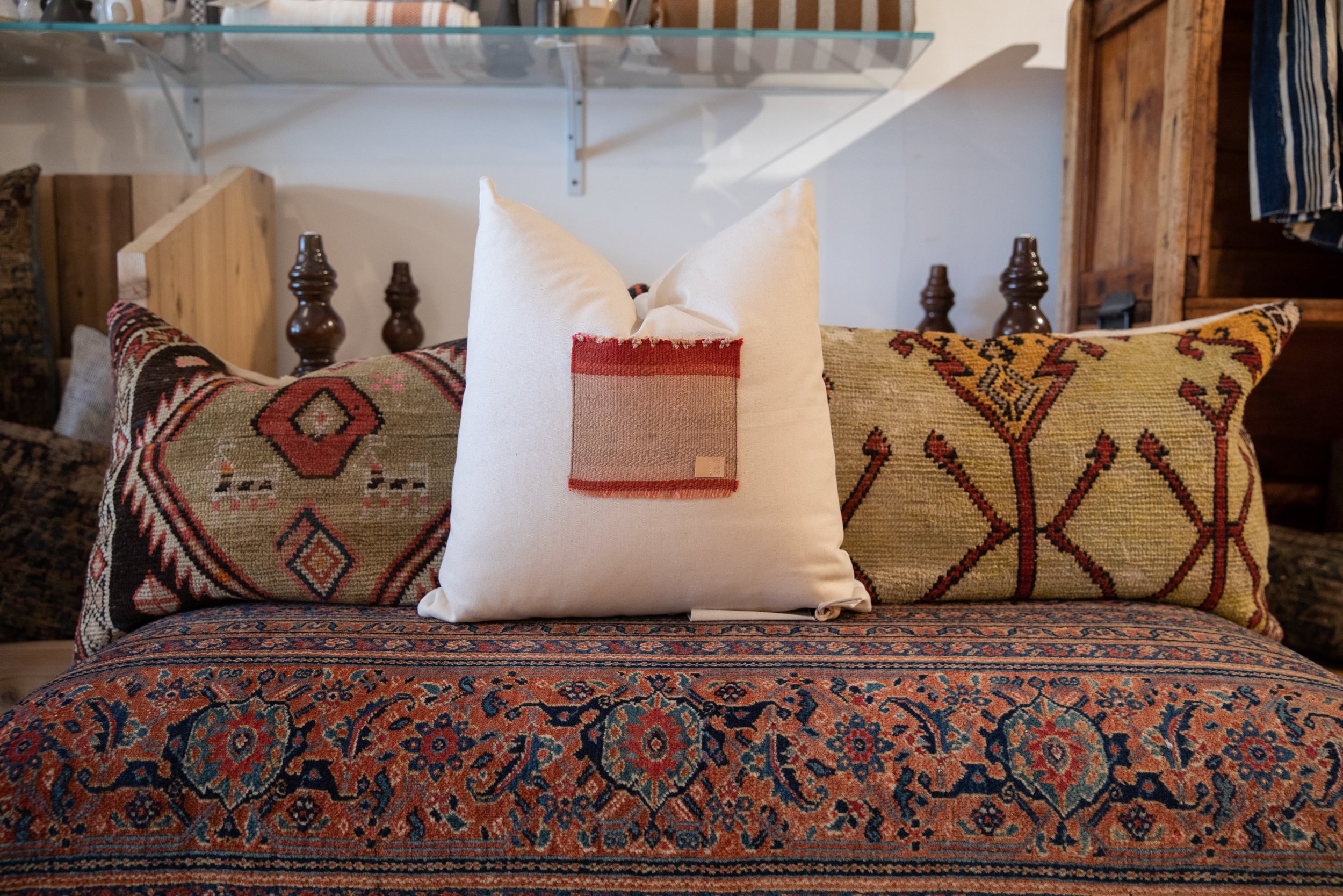 Limited Edition Vintage Aguayo Weaving 20x20 Pillow #13 // ONH Item 11882 Image 1