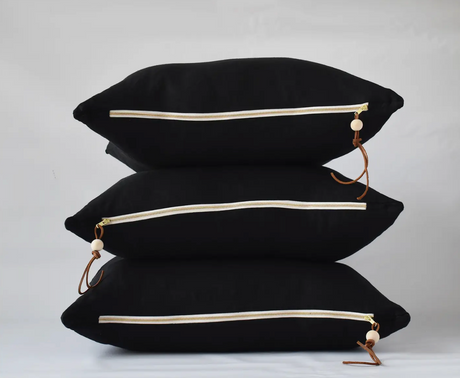 27x27 Black Linen Pillow // ONH Item 11885