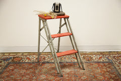 Industrial Step Stool Red and Silver // ONH Item 1191