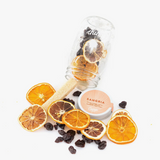 Camp Craft Cocktail Sangria mix with dried orange, lemon, cherries, and sugar stick.