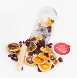 Camp Craft Cocktail Cranberry Martini Mix with dried fruit, sugar, and glass jar.