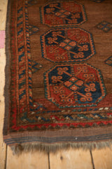 Fringed end and goat hair triple cord selvage on a vintage Beshir rug.