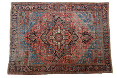 8x11.5 Vintage Heriz Carpet // ONH Item 11941