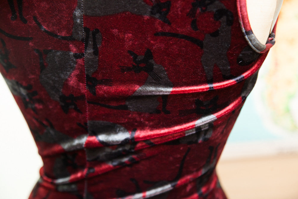 Vintage Betsey Johnson Blue Velvet Dress // Size S - M - 6  Item #PROB1660