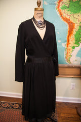 Vintage 60s Mollie Parnis Wrap Dress // Morty Sussman // Boutique Designer // Size L - 12 // ONH Item 1693 Image 2