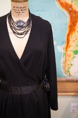 Vintage 60s Mollie Parnis Wrap Dress // Morty Sussman // Boutique Designer // Size L - 12 // ONH Item 1693 Image 3