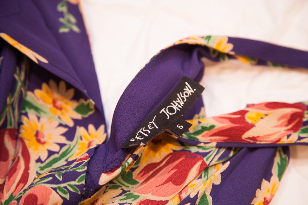 Vintage Betsey Johnson Floral Flowing Dress // Size 4 - 6 or XS - S // ONH Item 1711 Image 1