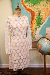 Vintage 60s Crocheted Lace Wedding Dress // Size 8 - 10 // Bohemian Wedding // ONH Item 1684 Image 7
