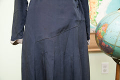 Vintage 1920s Navy Blue Day Dress // Art Deco Belt // Plus Size // Large // ONH Item 1673 Image 1