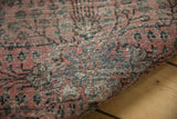 Tightly woven, hand-knotted foundation on the back of a vintage German Sarouk rug.