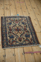 Antique Lilihan rug corner, detailing machine binding, fringe wear, and floral ground pattern.
