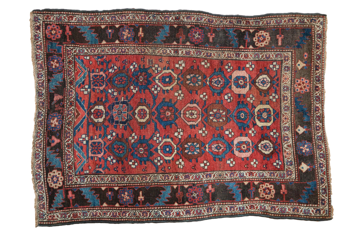 4x5.5 Antique Kurdish Bijar Rug // ONH Item 12010