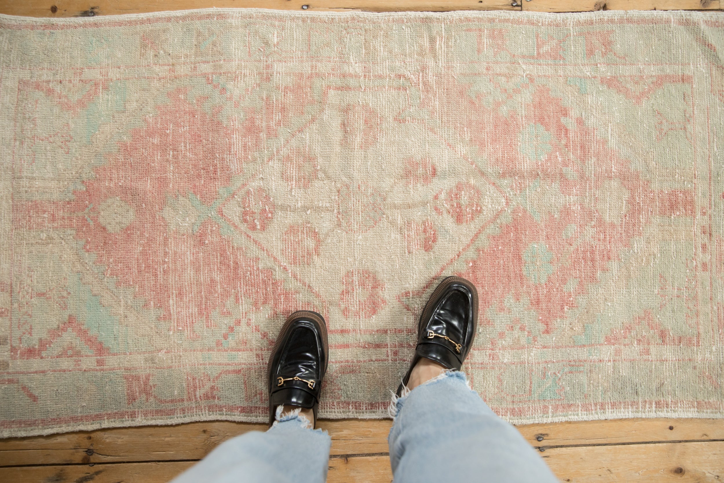 Vintage Distressed Oushak Rug Runner // ONH Item: 12031, Image 1