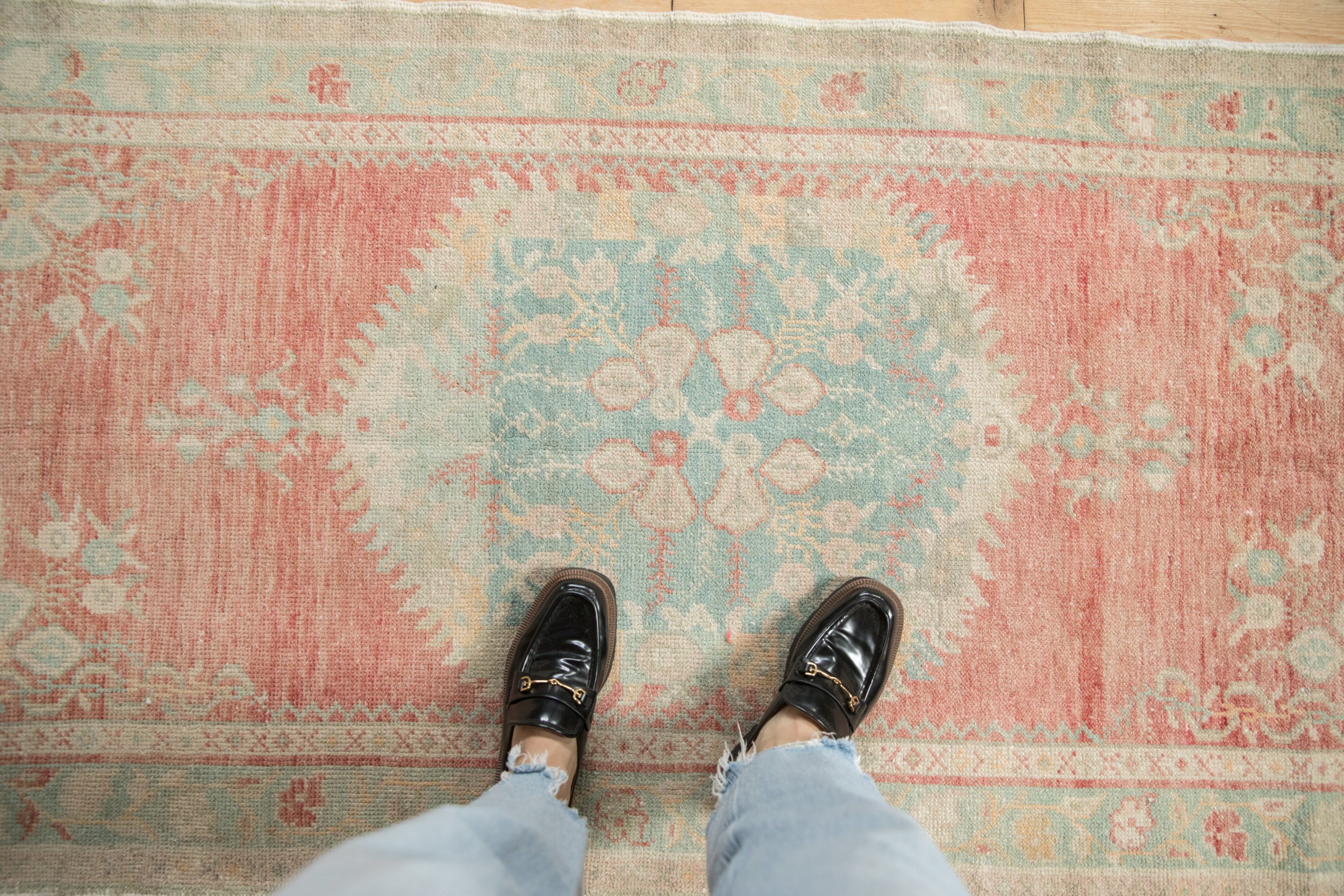 Vintage Distressed Oushak Rug Runner // ONH Item: 12033, Image 1