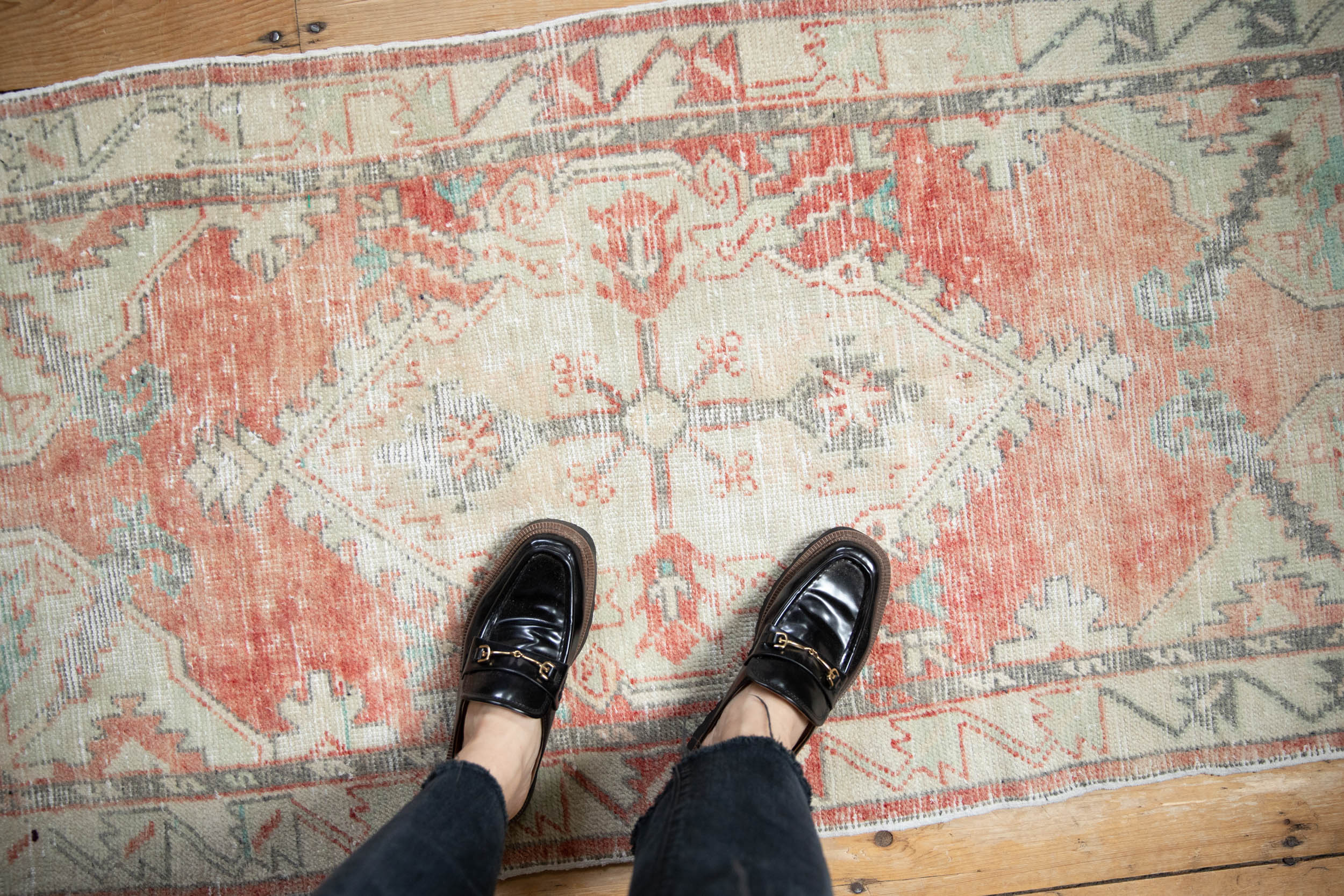 Vintage Distressed Oushak Rug Runner // ONH Item: 12035, Image 1