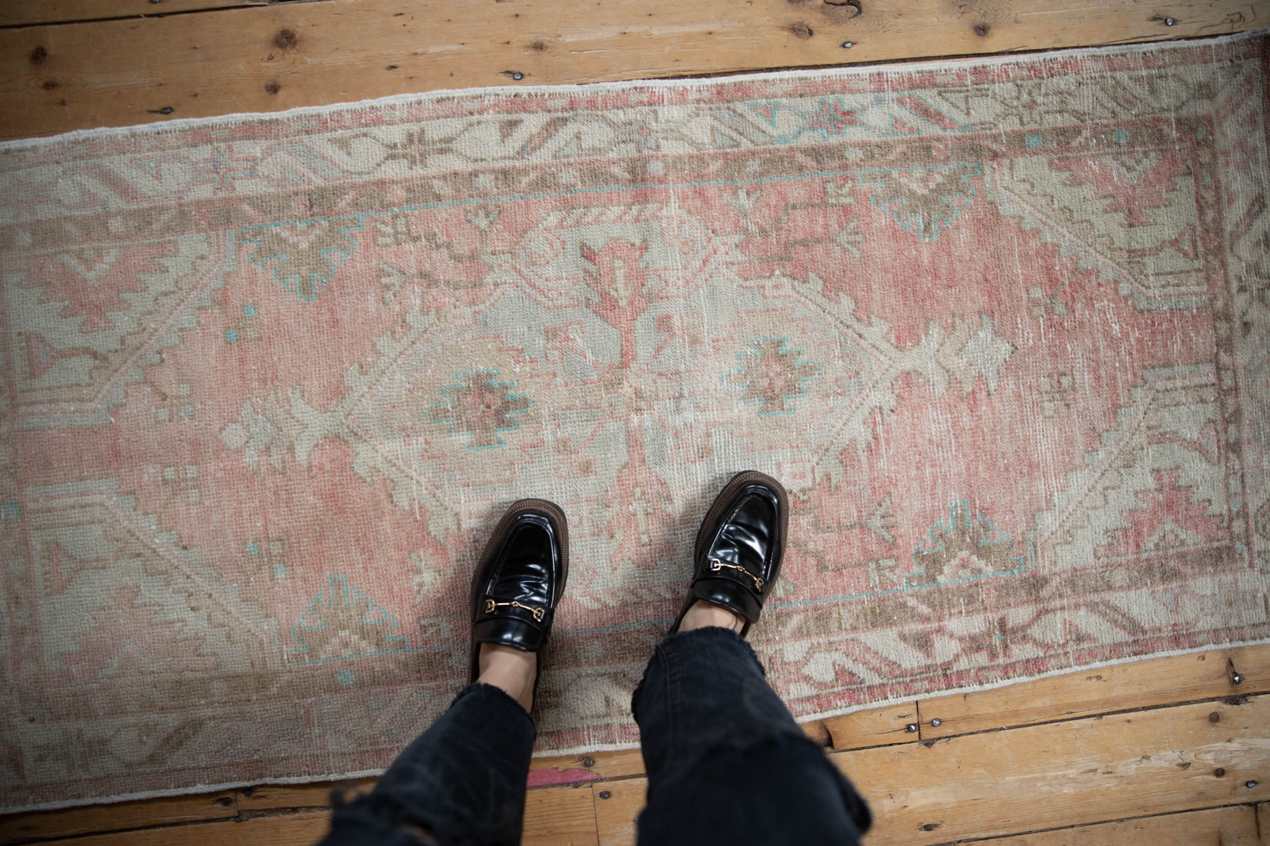 Vintage Distressed Oushak Rug Runner // ONH Item: 12046, Image 1