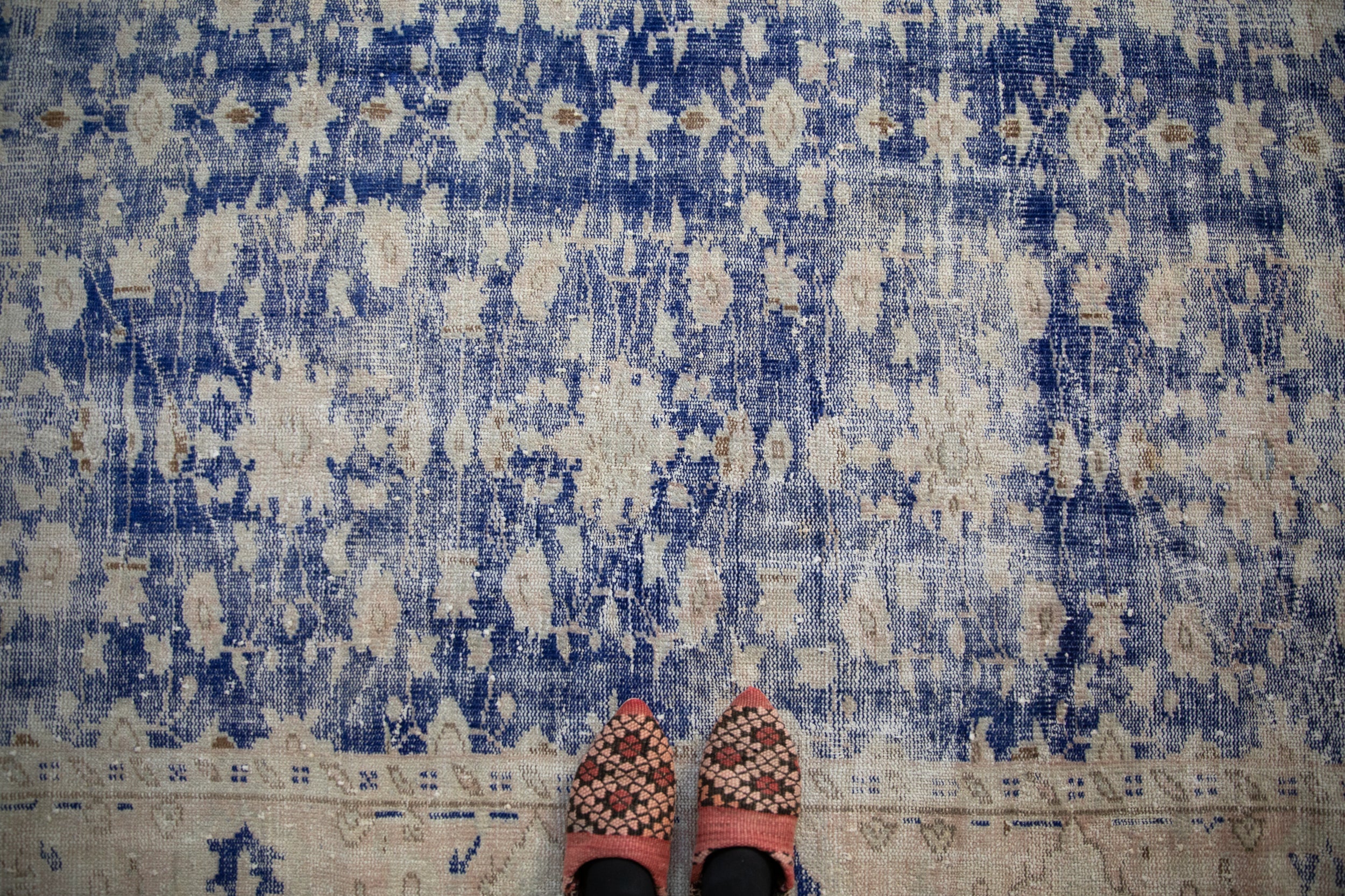 6.5x8.5 Vintage Distressed Oushak Carpet // ONH Item 12058 Image 1