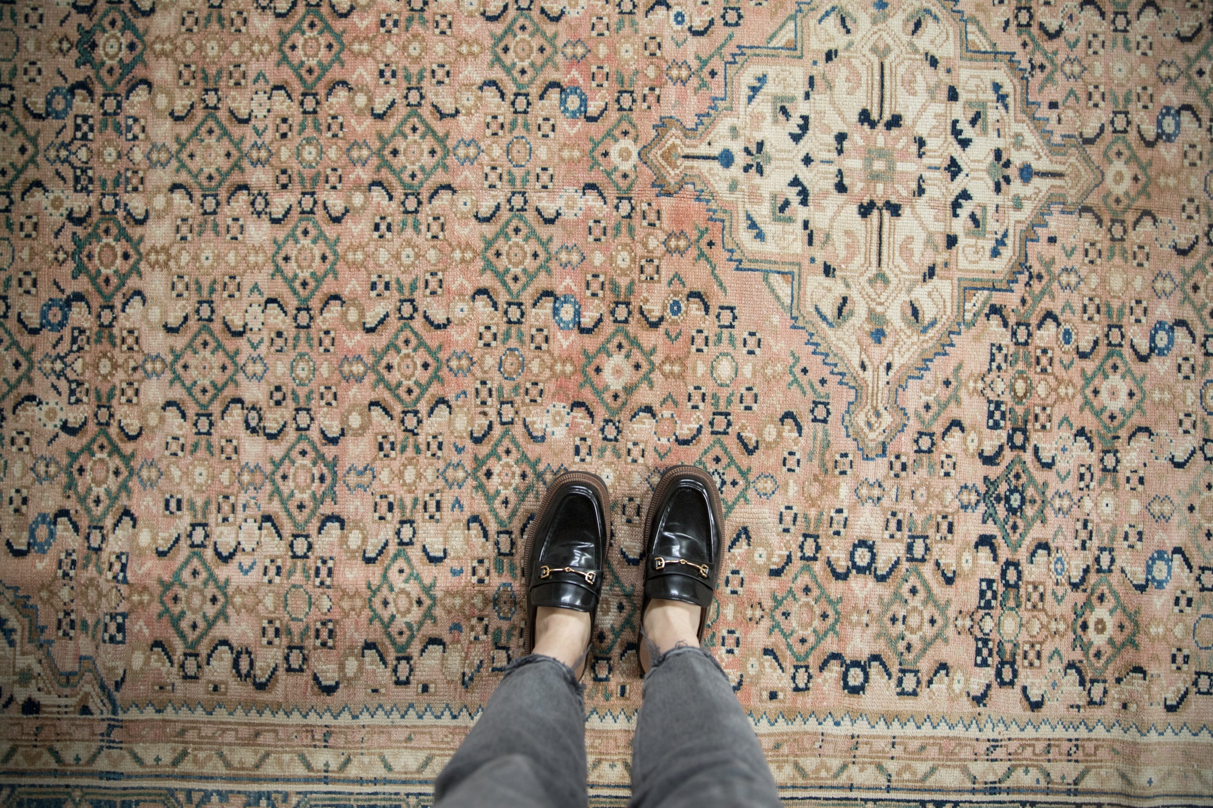 Vintage Distressed Hamadan Carpet // ONH Item: 12091, Image 1