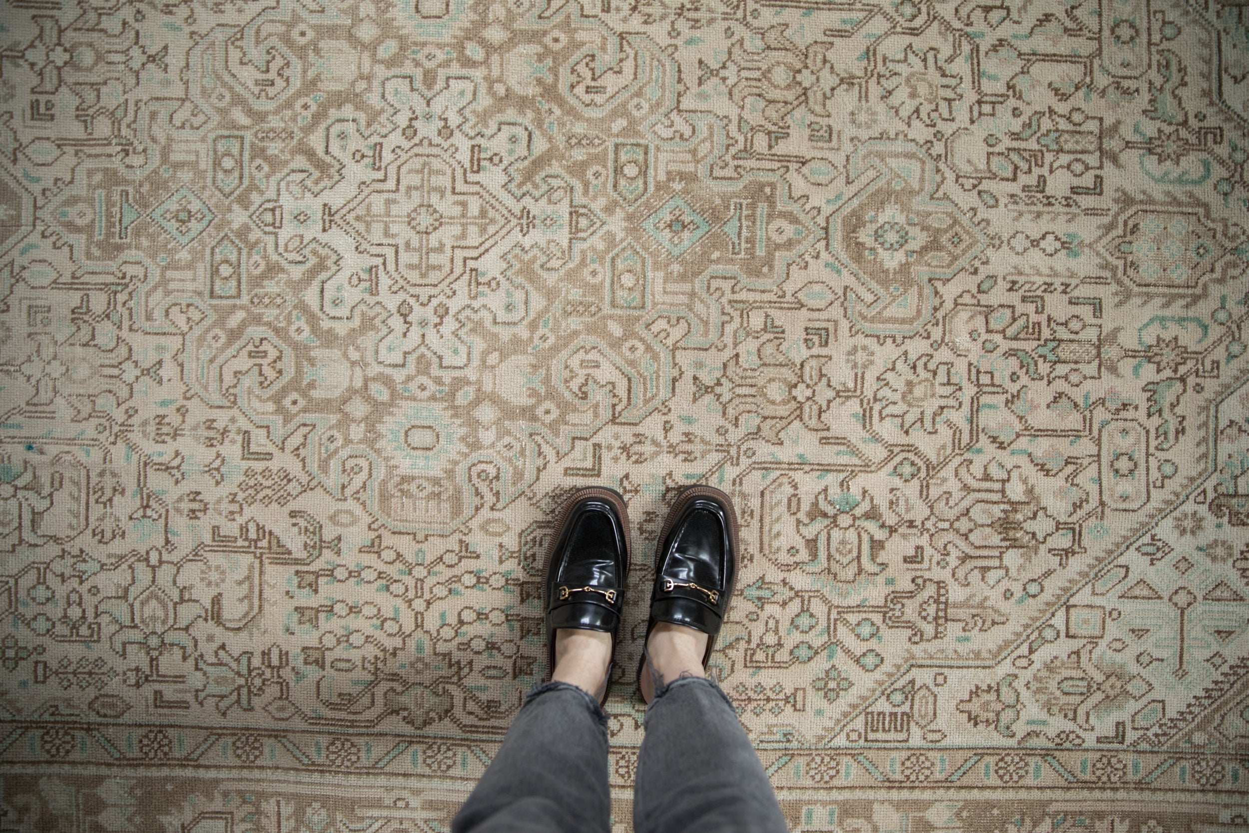 Vintage Distressed Tabriz Carpet // ONH Item: 12094, Image 1