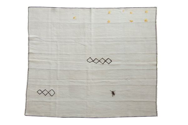 Vintage Hemp Kilim Square Carpet // ONH Item: 12126