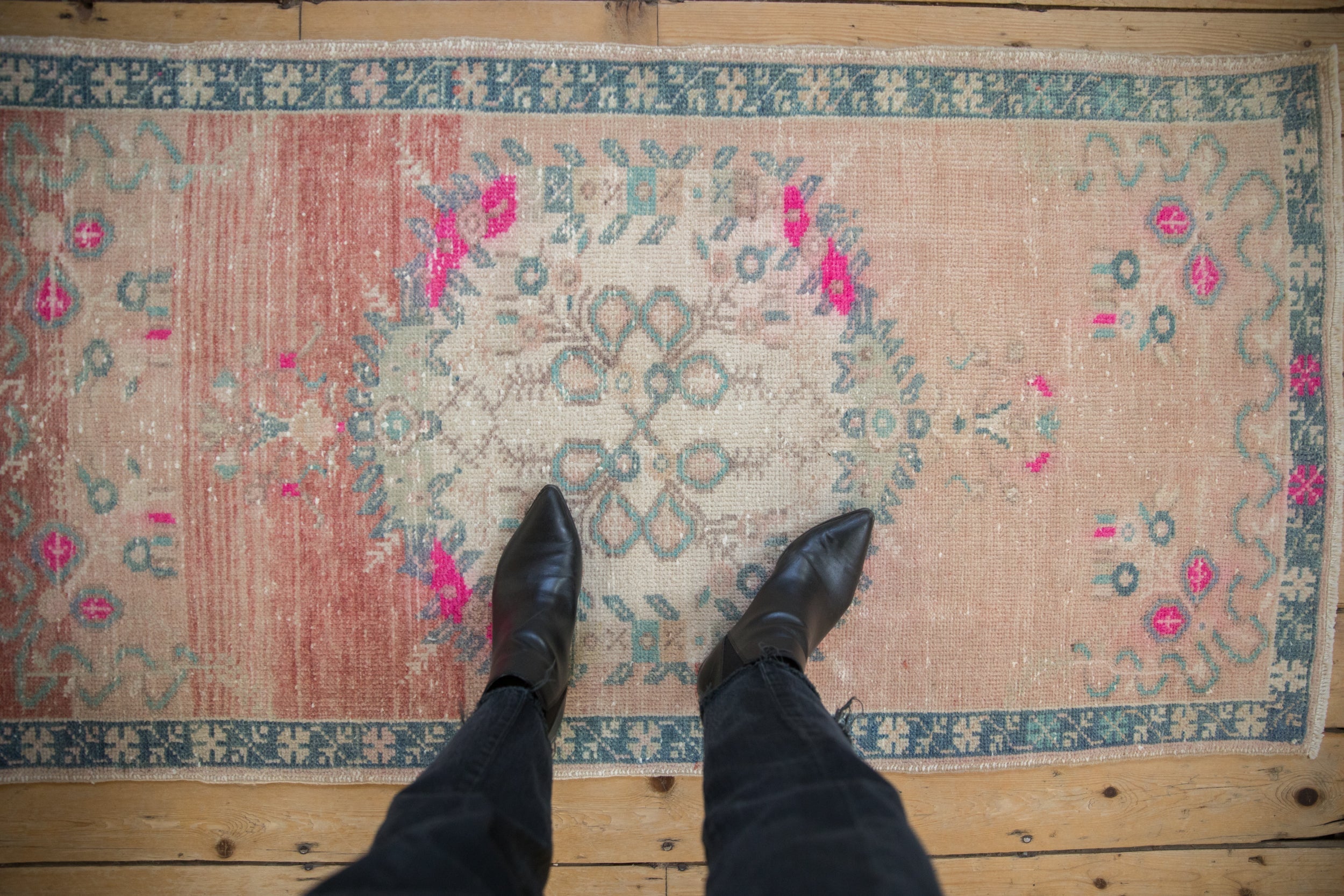 Vintage Distressed Oushak Rug Runner // ONH Item: 12143, Image 1