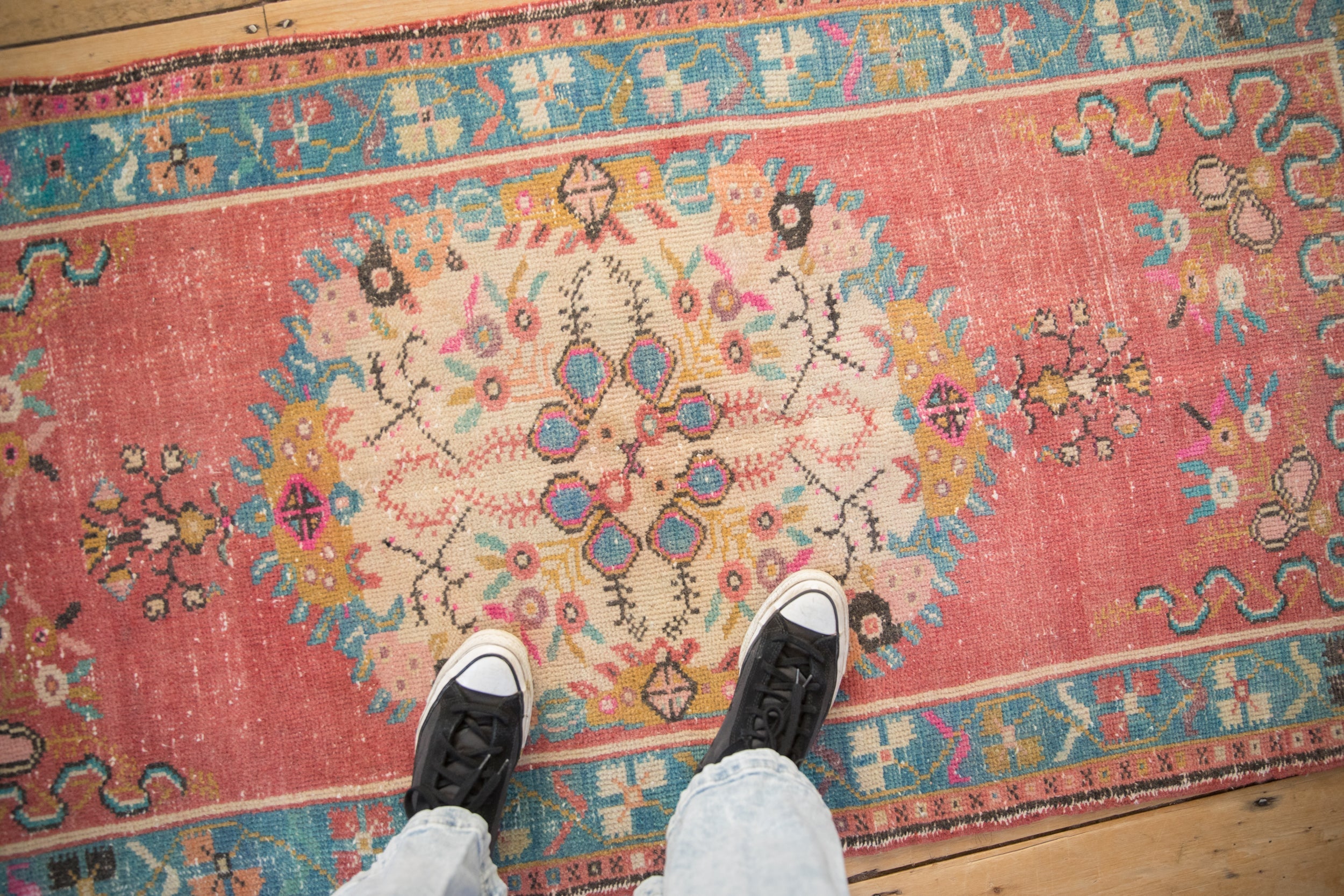 Vintage Distressed Oushak Rug Runner // ONH Item: 12157, Image 1