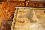 Top corner of a pre-Civil War New York map showing the black dowel and age-toned canvas.