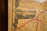 Detailed Niagara Falls vignette on the aged canvas of a pre-Civil War New York map.