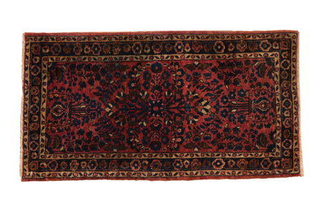 1.5x3 Antique Fine Sarouk Rug Mat