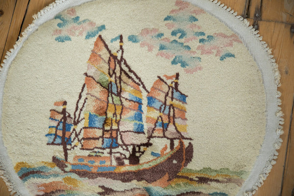 Vintage Art Deco Round Rug Mat // ONH Item: 12194, Image 2