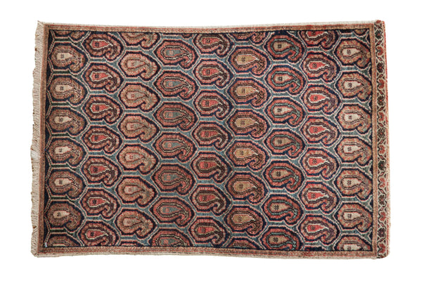 Vintage Fragment Farahan Sarouk Rug Mat // ONH Item: 12196