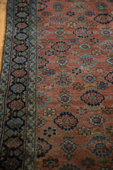 Bibikabad rug: Copper field, Veramin floral lattice, blue, teal, green. Even wear.