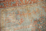 Vintage Kaisary rug showing textured mercerized cotton pile with knot heads in silver and rust.