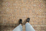 A view of the decorative wear and low-profile texture on this vintage Sparta carpet.