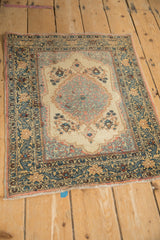 2x2.5 Vintage Tabriz Square Rug Mat