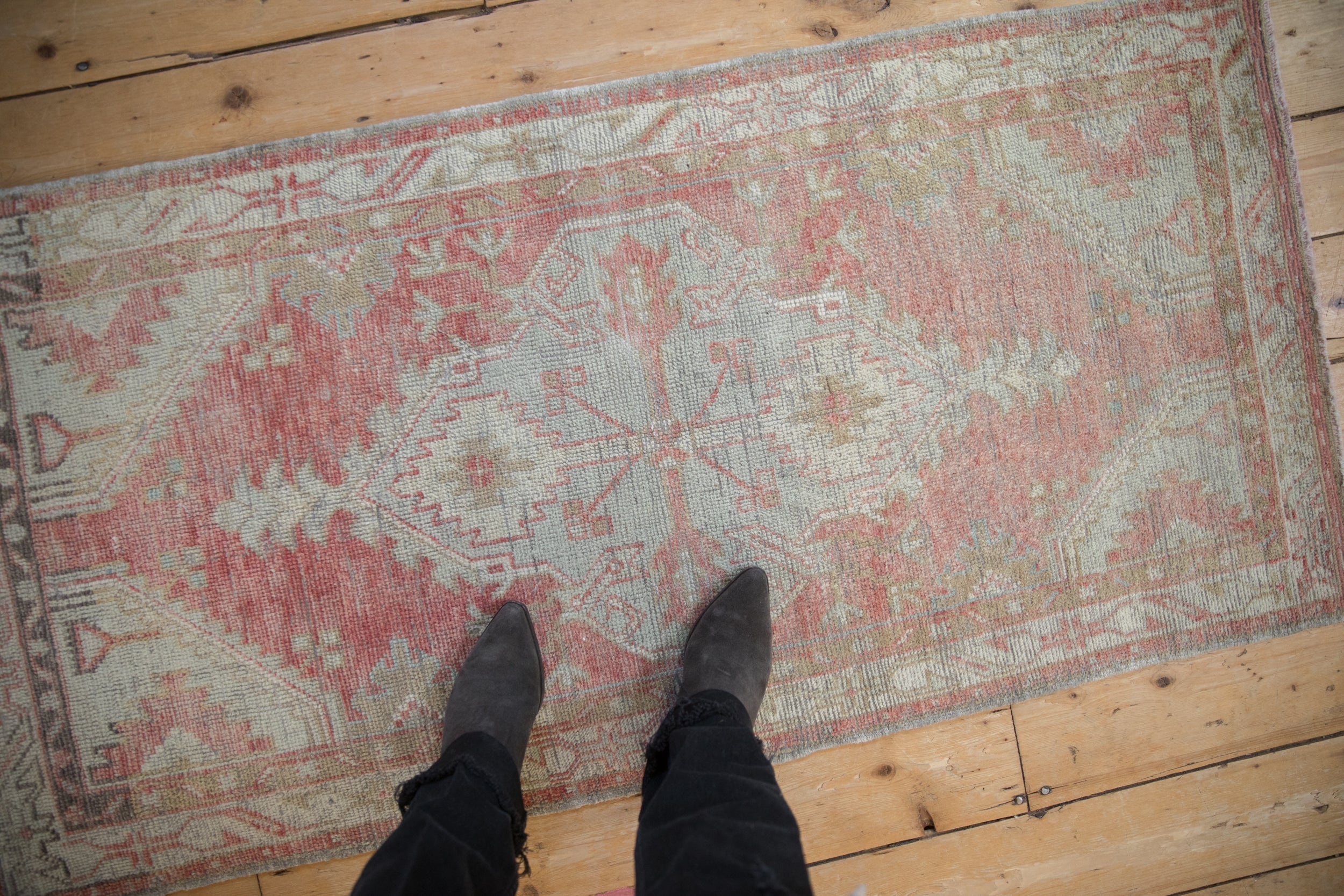 Vintage Distressed Oushak Rug Runner // ONH Item: 12235, Image 1