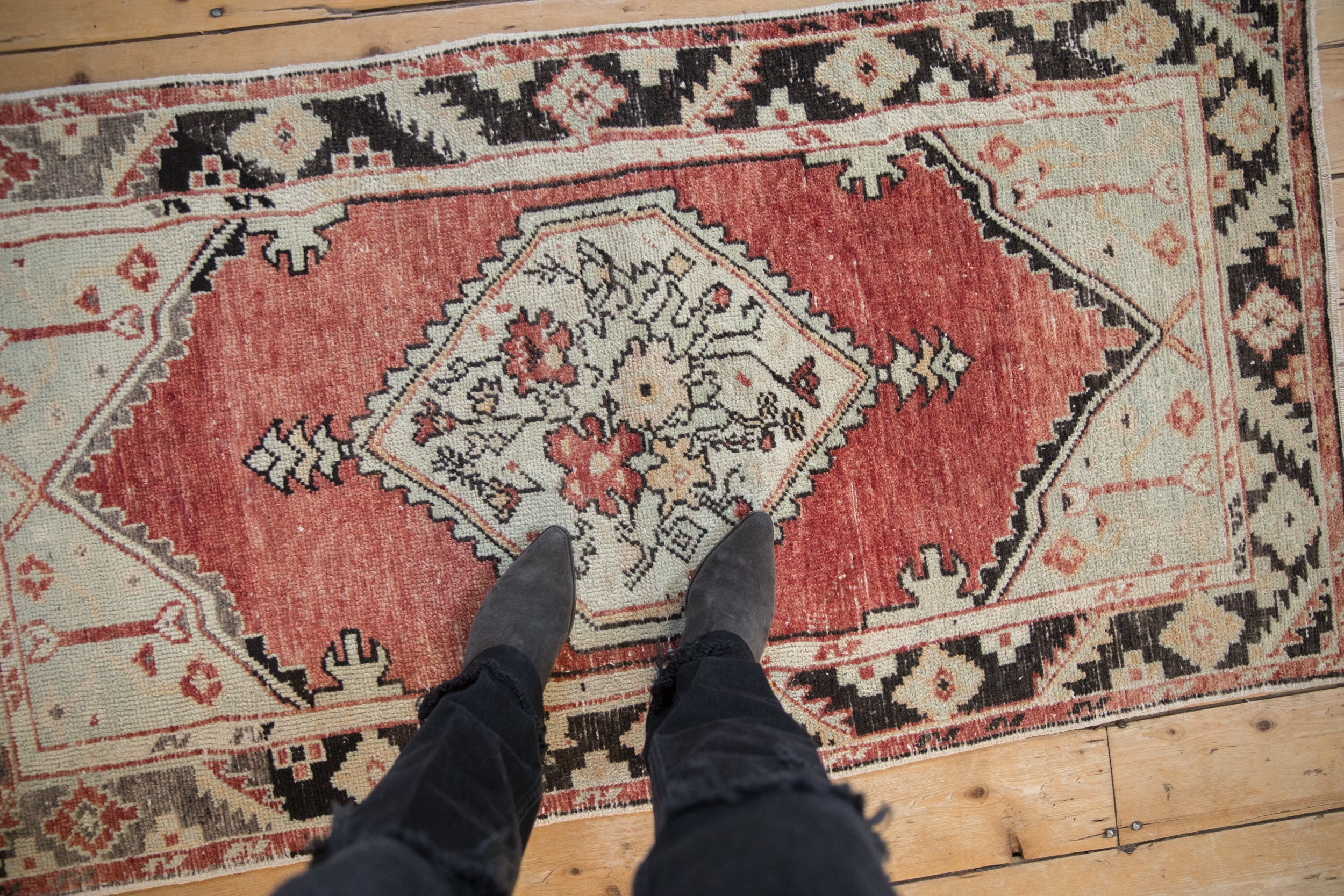Vintage Distressed Oushak Rug Runner // ONH Item: 12238, Image 1