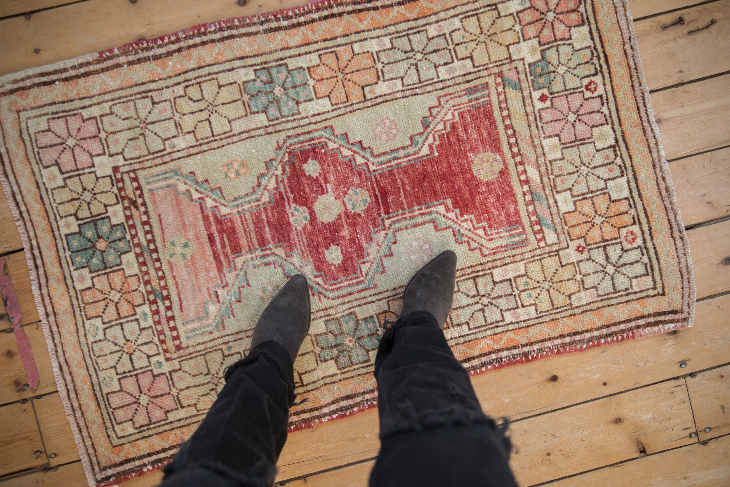 Vintage Distressed Oushak Rug // ONH Item: 12244, Image 1