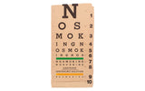 Beige vintage 1984 'No Smoking' eye chart with black text and Gantrisin Ophthalmic Solution, 11x21 inches.