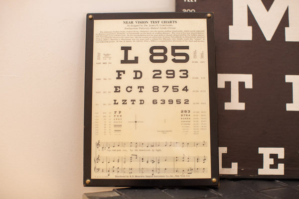 Antique Eye Exam Plaque // ONH Item 1228