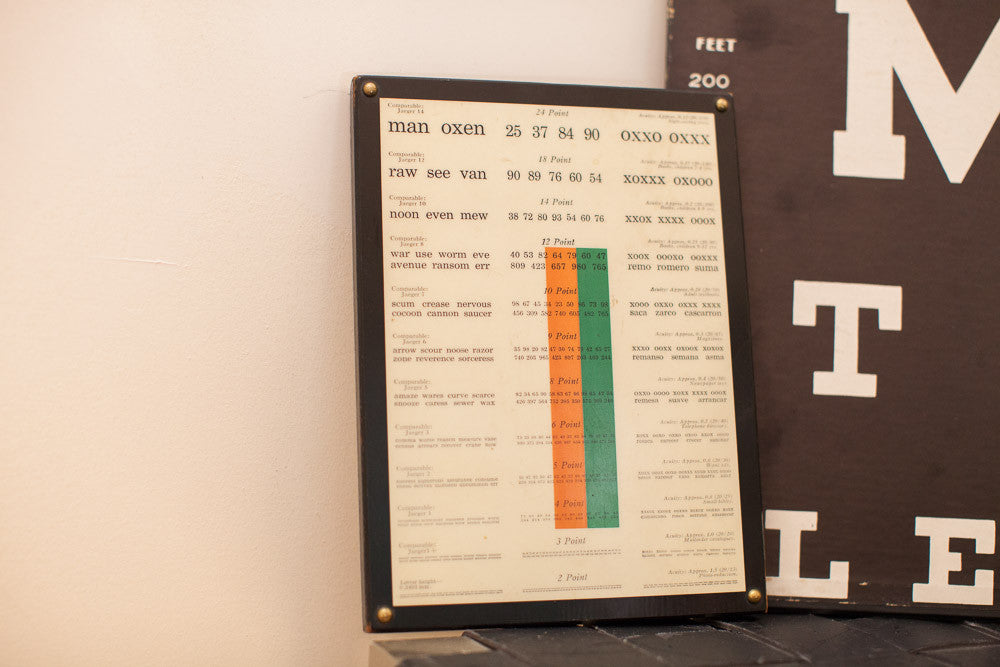 Antique Eye Exam Plaque // ONH Item 1228 Image 1