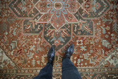 RESERVED 8x11.5 Vintage Distressed Heriz Carpet