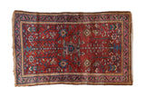 Antique Fine Lilihan rug: cherry red field, central tree-of-life, floral palmettes, 2'8