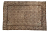 Vintage distressed Persian Bijar carpet featuring faded Herati medallion and allover pattern, 7'2